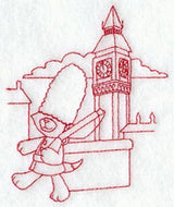 Kitty in London (Redwork)