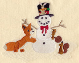 Snowman Woodland Scene
