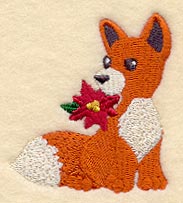Fox with Poinsettia