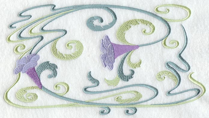 Art Nouveau Morning Glory Rectangle