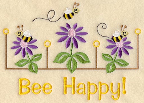 Happy Bee and Flower Trio