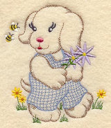 Puppy and Flowers (Vintage)