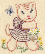 Kitten and Flowers (Vintage)