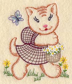 Kitten and Flowers (Vintage)