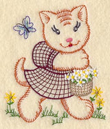 Kitten and Flowers (Vintage)