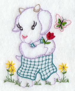 Goat and Flowers (Vintage)