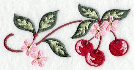 Sweet Cherries with Blossoms Rectangle