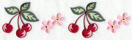 Sweet Cherries with Blossoms Border