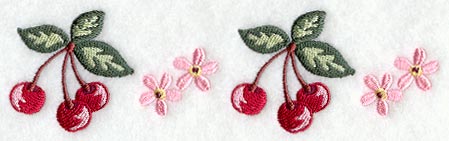 Sweet Cherries with Blossoms Border