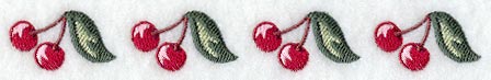 Sweet Cherries with Blossoms Border