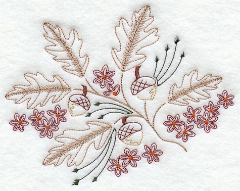 Autumn Leaves and Acorns (Vintage)