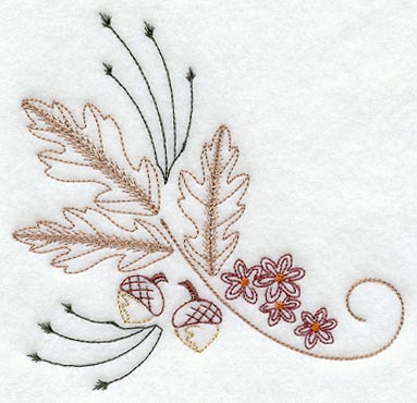 Autumn Leaves and Acorns Corner (Vintage)