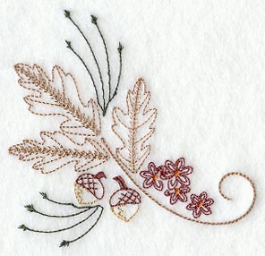 Autumn Leaves and Acorns Corner (Vintage)