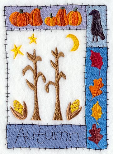 Rustic Autumn Corn and Leaves Medley