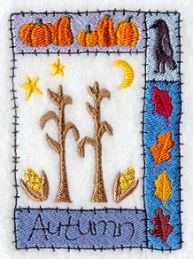 Rustic Autumn Corn and Leaves Medley