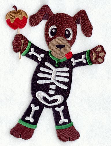 Puppy in Halloween Pajamas