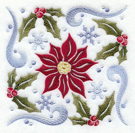 Winter Poinsettia Square