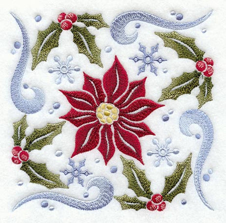 Winter Poinsettia Square