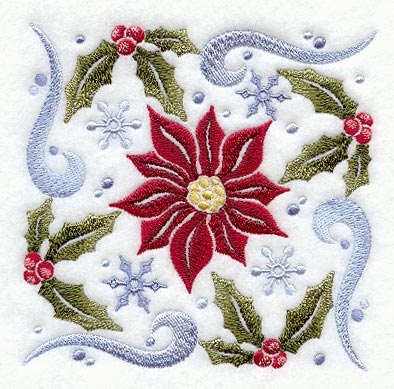 Winter Poinsettia Square
