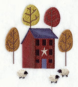 Saltbox House with Sheep