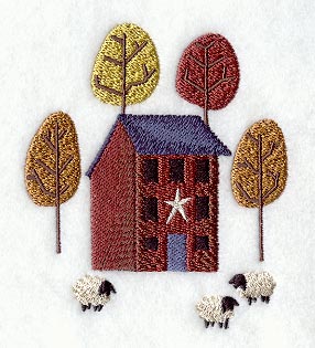 Saltbox House with Sheep