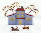 Saltbox House with Cat and Dog