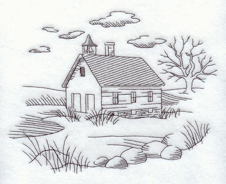 Schoolhouse and Country Scene
