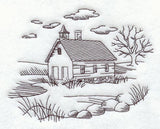 Schoolhouse and Country Scene