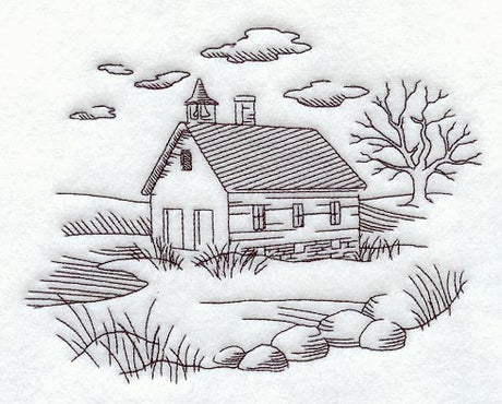Schoolhouse and Country Scene