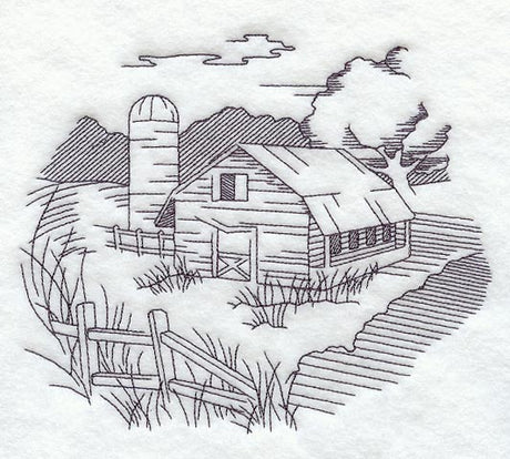 Barn and Country Scene