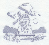 Windmill and Country Scene