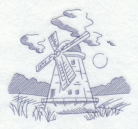 Windmill and Country Scene