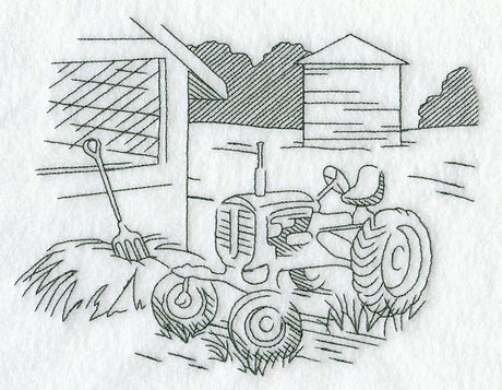 Tractor and Country Scene