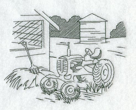 Tractor and Country Scene
