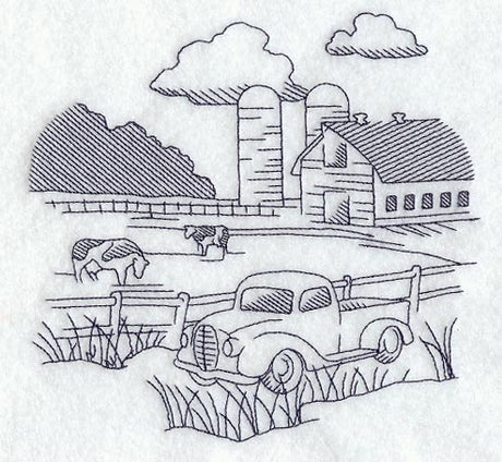 Pick-up Truck and Country Scene