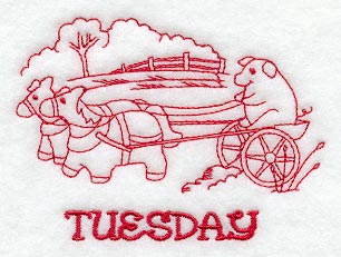 Farm and Country Tuesday (Redwork)