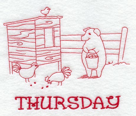 Farm and Country Thursday (Redwork)