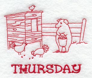 Farm and Country Thursday (Redwork)
