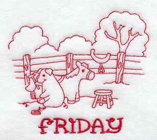 Farm and Country Friday (Redwork)