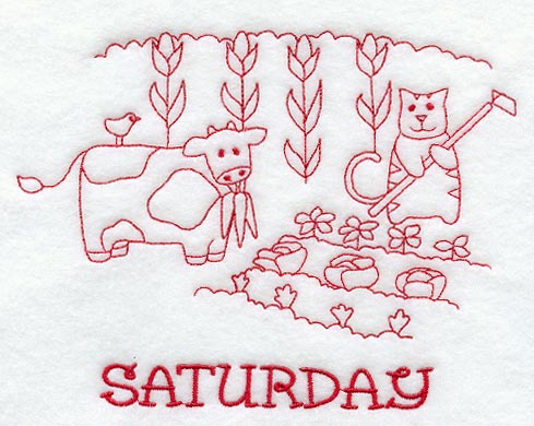 Farm and Country Saturday (Redwork)