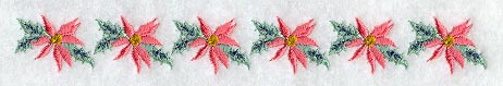 Christmas Wish Poinsettia Thin Border