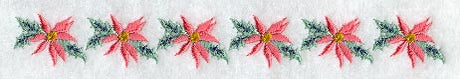 Christmas Wish Poinsettia Thin Border