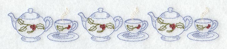 Christmas Tea Set Border (Vintage)
