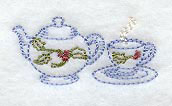 Christmas Tea Set Border (Vintage)