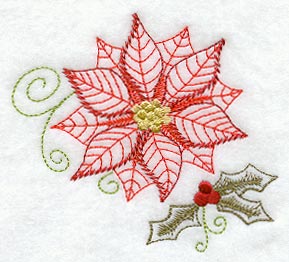 Christmas Poinsettia and Holly (Vintage)