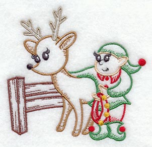 Santa's Elf and Reindeer (Vintage)