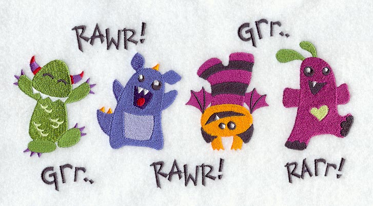 Topsy Turvy Monsters Border