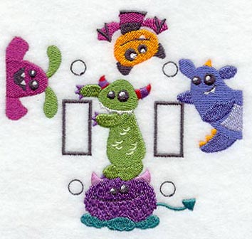 Jumble o' Monsters Switchplate Cover (Double)