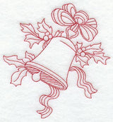Tolling Bell with Holly (Redwork)