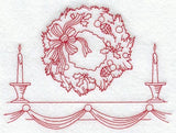 Candlelight Wreath (Redwork)